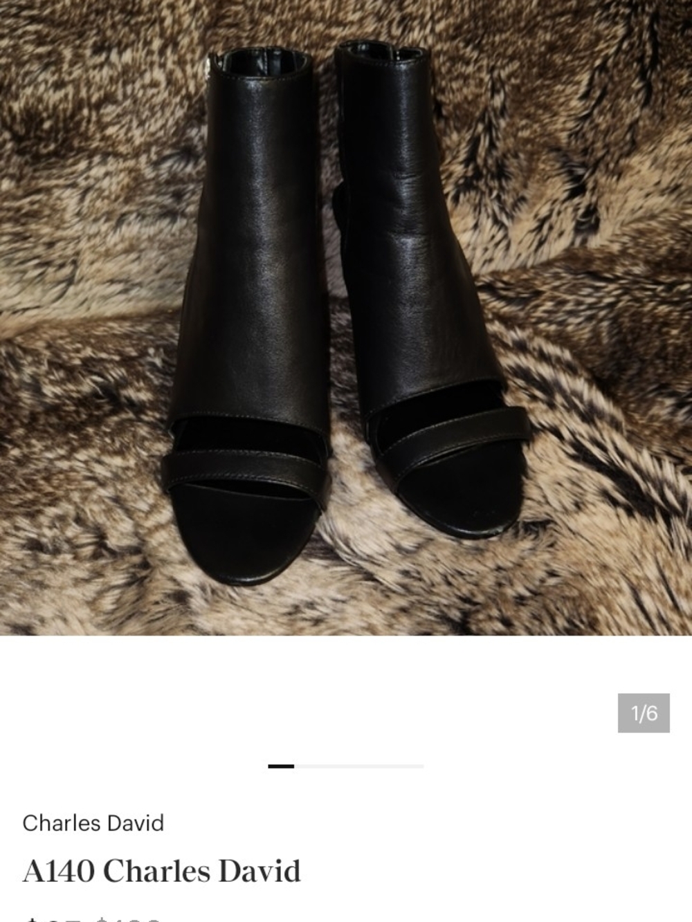 Charles David Black Open-Toe Ankle Boots